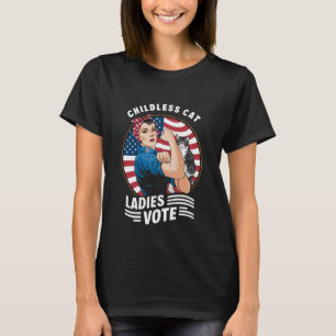 T-shirt Vote de dame de chat sans enfant Vintage Rosie la 