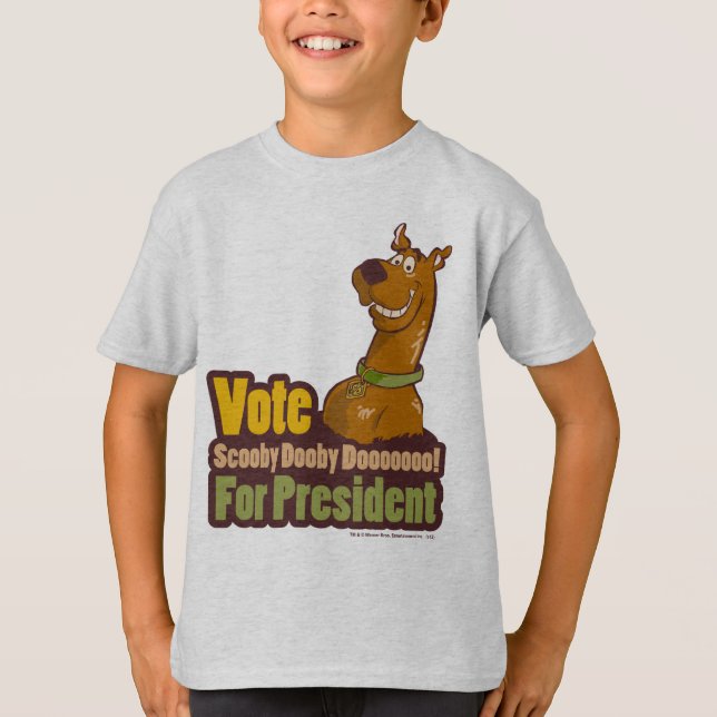 T-shirt Vote de Scooby Dooby Doo pour le président (Devant)
