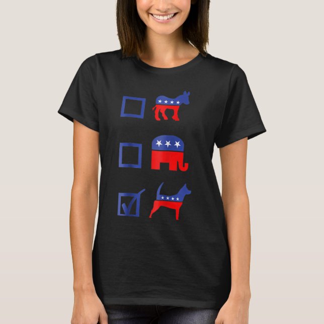 T-shirt Vote Démocrate Républicain Chien (Devant)