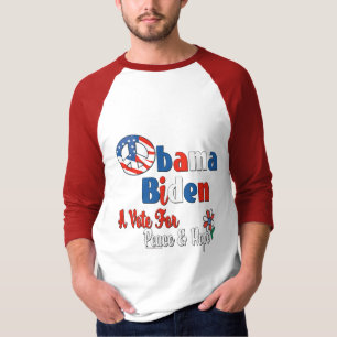 T-shirt Vote d'Obama Biden pour la paix et l'amour