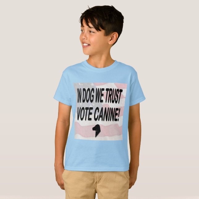 T-shirt Vote Dog American Flag Kids (Devant entier)