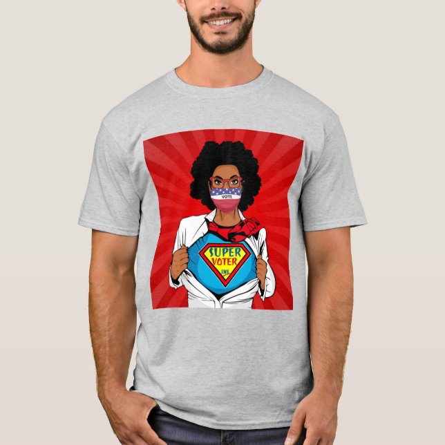 T-shirt Vote Face Mask LWV Super Voter (Devant)