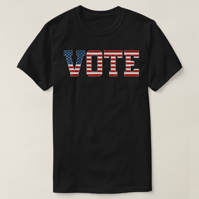 T-shirt Vote Femmes Hommes Rouge Blanc Bleu Drapeau Améric (Design devant)