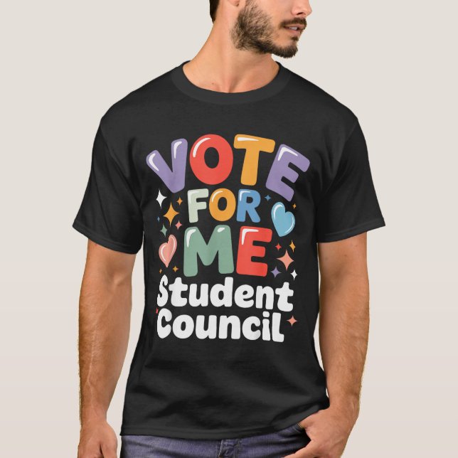 T-shirt Vote For Me Student Council Vibes School Election  (Devant)