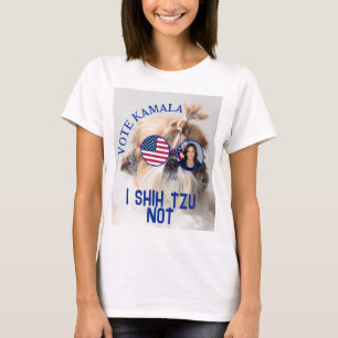 T-shirt Vote Kamala USA flag Shih Tzu Pas mignon chien