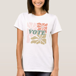 T-shirt Vote - Pastel Retro Floral