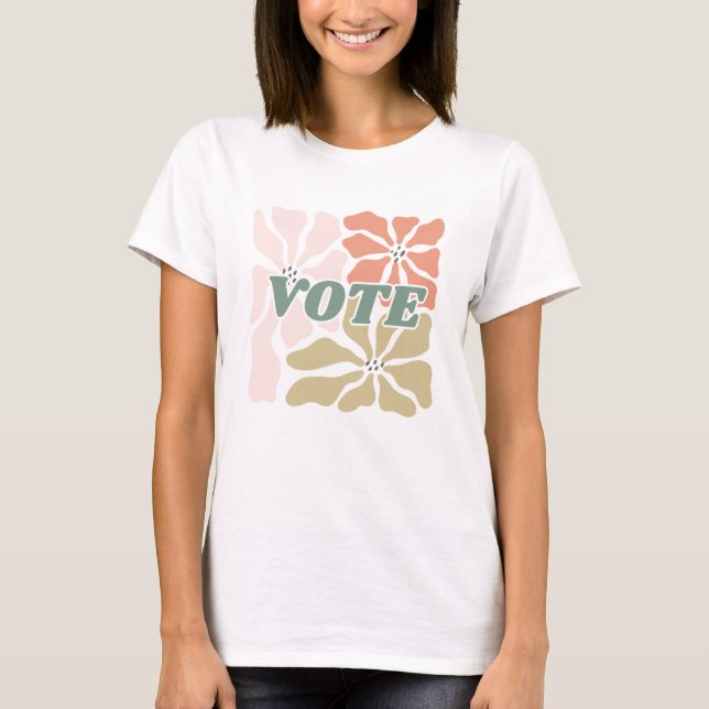 T-shirt Vote - Pastel Retro Floral (Devant)
