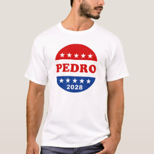 T-shirt Vote pour Pedro 2028 Bouton de campagne rétro drôl