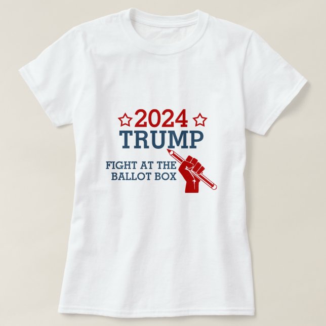 T-shirt Vote Trump 2024 Lutte contre le bulletin de vote (Design devant)