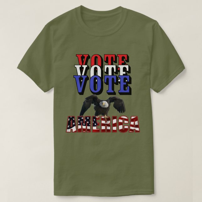 T-SHIRT VOTE VOTE VOTE VOTE POUR L'AMÉRIQUE (Design devant)