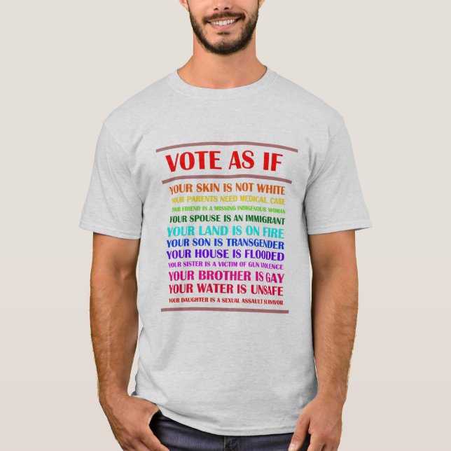 T-shirt Voter comme si (Devant)