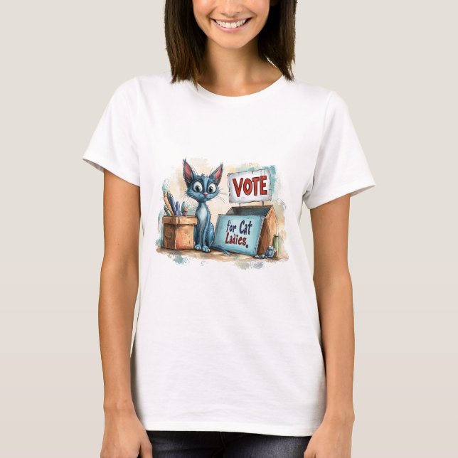 T-shirt Voter pour les femmes au chat (Devant)