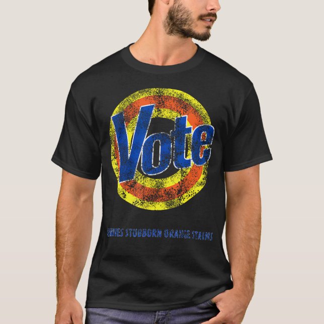 T-shirt Voter Supprime La Marée Des Taches Orange Têtue (Devant)