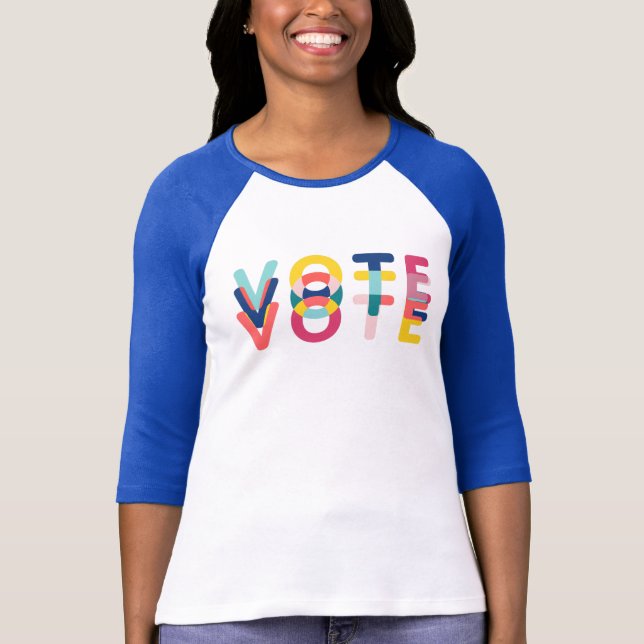 T-shirt Votez avec Rainbow Modern (Devant)