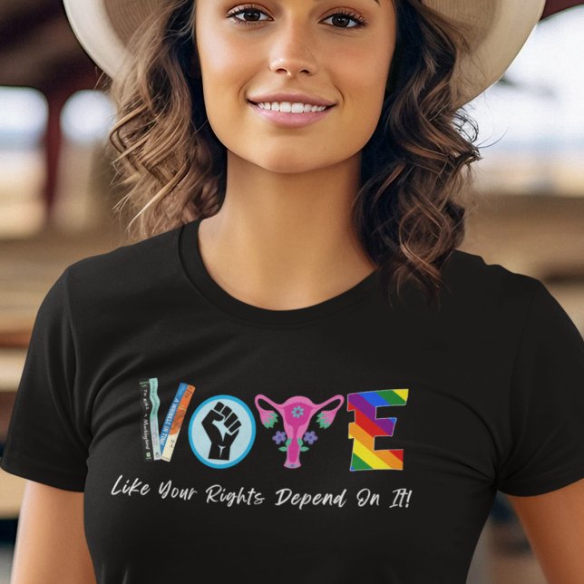 T-shirt Votez Comme Vos Droits Dépendent De Cela Dk Bkgd (Créateur téléchargé)