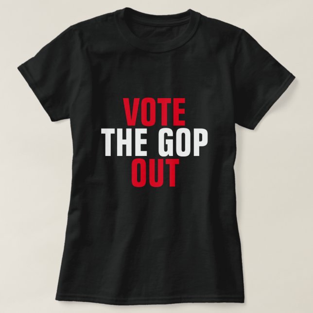 T-shirt Votez GOP Out Red and White (Design devant)