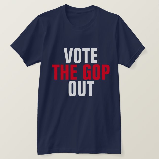 T-shirt Votez GOP Out Red and White (Design devant)