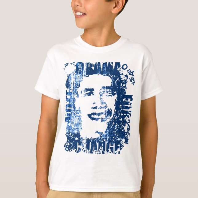 T-shirt "Votez Obama pour le changement", une boule à vint (Devant)