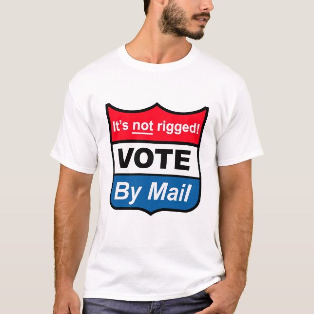 T-shirt Votez par la poste Ce n'est pas un emblème détourn (Devant)
