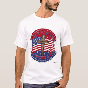 T-shirt Votez pour le drapeau à croix rouge, blanc et bleu