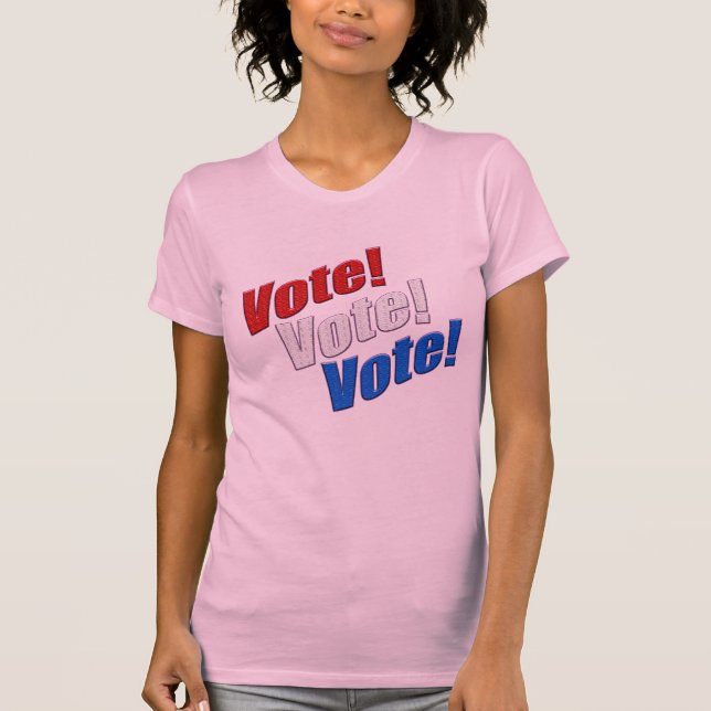 T-shirt Votez ! Votez ! Vote ! patriotique rouge blanc & b (Devant)