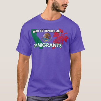 T-shirt Votre agriculture dépend des immigrants Californie