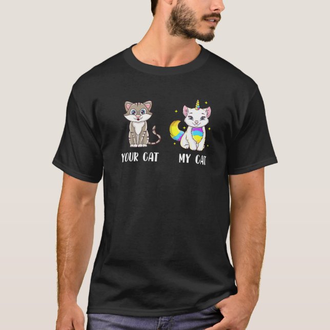 T-shirt Votre chat Mon chat Chat Chat Domestique Chat Unic (Devant)