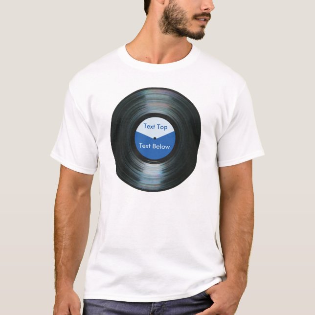 T-shirt Votre chemise record bleue d'étiquette (Devant)