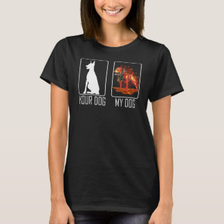 T-shirt Votre chien Mon chien Feu de chien