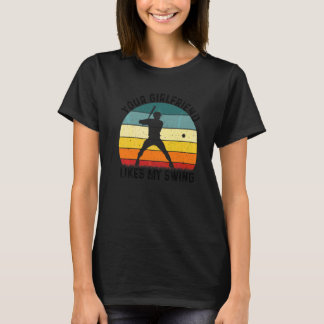 T-shirt Votre Copine Aime Mon Swing Softball Pour Hommes V