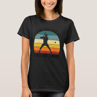 T-shirt Votre Copine Aime Mon Swing Softball Pour Hommes V