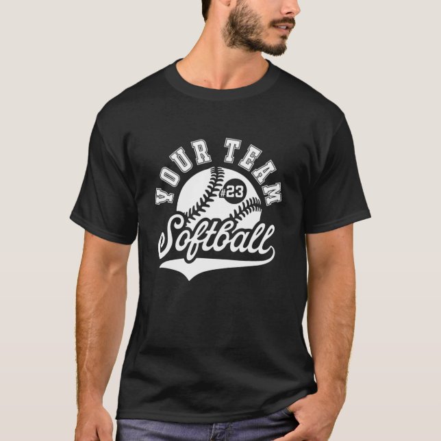 T-shirt Votre Équipe Softball Numéro 23 Pour Les Joueurs - (Devant)