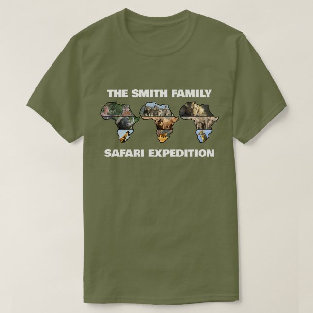 T-shirt Votre famille Safari Expédition Collage Trio (Design devant)