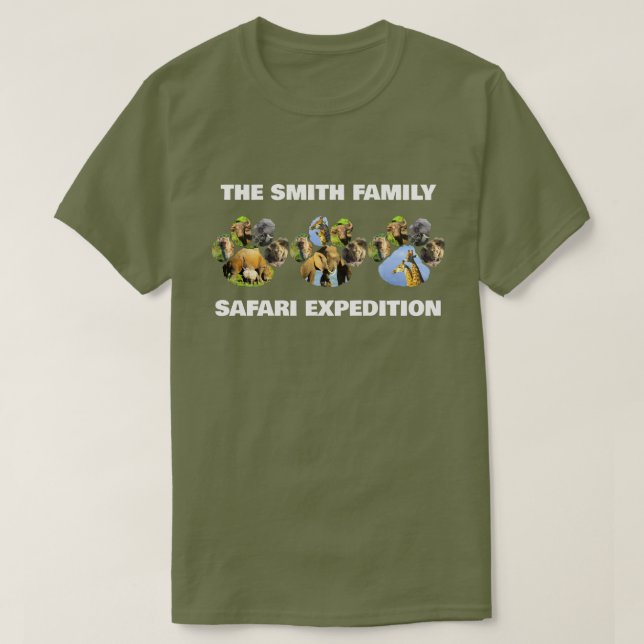 T-shirt Votre famille Safari Wildlife Pawprint Trio (Design devant)