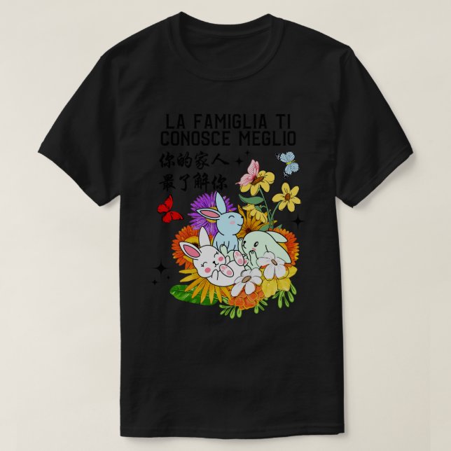 T-shirt Votre Famille Vous Connaît Le Mieux Kawaii Rabbit  (Design devant)