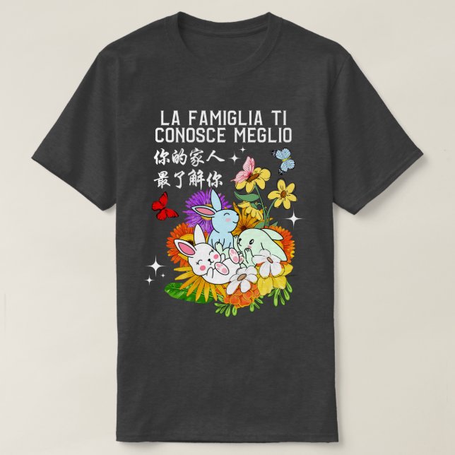 T-shirt Votre Famille Vous Connaît Le Mieux Kawaii Rabbit  (Design devant)