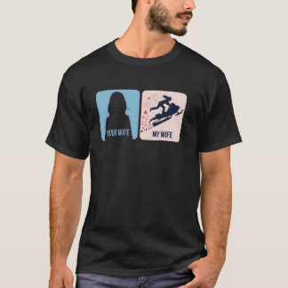T-shirt Votre femme contre mon épouse Aventure en motoneig