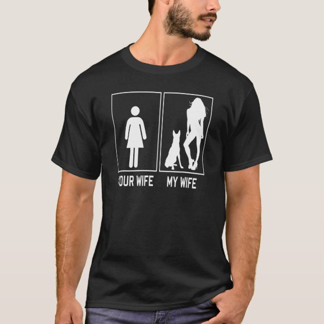 T-shirt Votre Femme Ma Femme Belge Malinois Pour Mari (Devant)