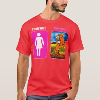 T-shirt Votre Femme Ma Femme Cheval équitation Equestre