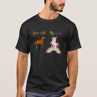 T-shirt Votre Femme Ma femme Drôle Conception Unicorne, Ho