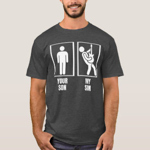 T-shirt Votre Fils Mon Fils Guitare Basse Papa Maman Drôle