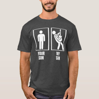 T-shirt Votre Fils Mon Fils Guitare Basse Papa Maman Drôle