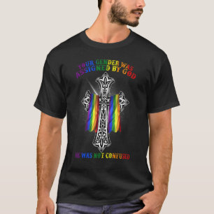 T-shirt Votre Genre A Été Attribué Par Dieu Lgbtq Drapeau