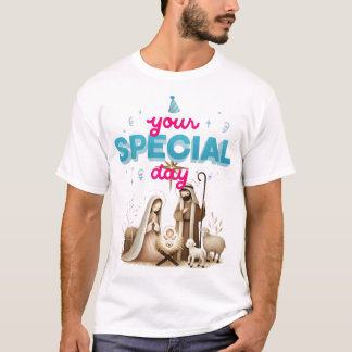 T-shirt Votre Jour Spécial Bébé Jésus Nativité