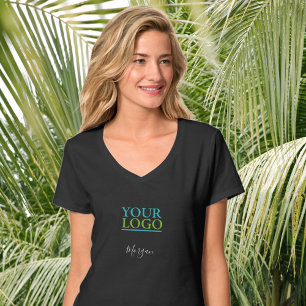 T-shirt Votre logo/Art/Photo, Nom du script blanc
