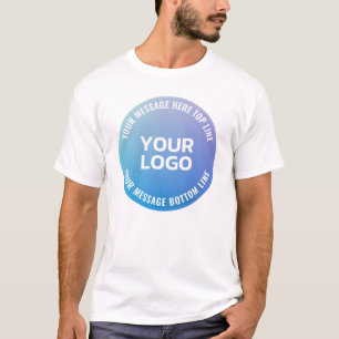 T-shirt Votre logo   Ombre bleue à violet et texte circula