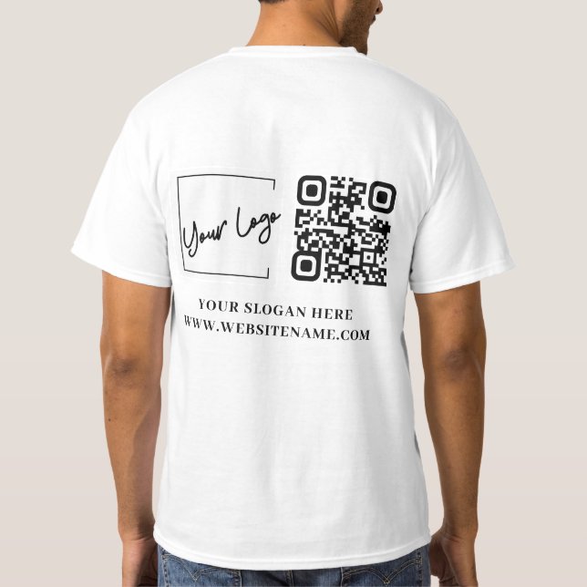 T-shirt Votre logo professionnel Qr Code personnalisé (Dos)