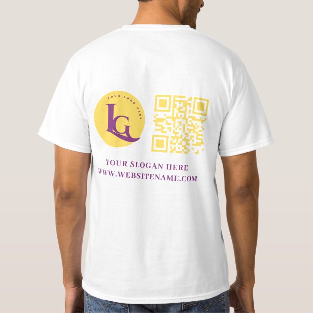T-shirt Votre logo professionnel Qr Code personnalisé (Dos)