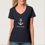 T-shirt Votre nom de bateau Ancre Marine Blue Women's<br><div class="desc">Votre nom de bateau Ancre Navy Blue T-Shirt</div>