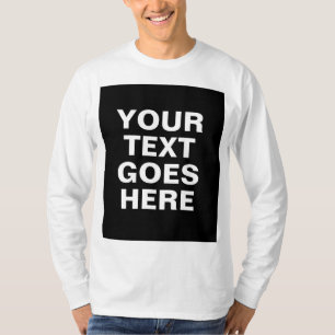 T-shirt Votre Nom De Texte Mens Modern Long Sleeve Modèle